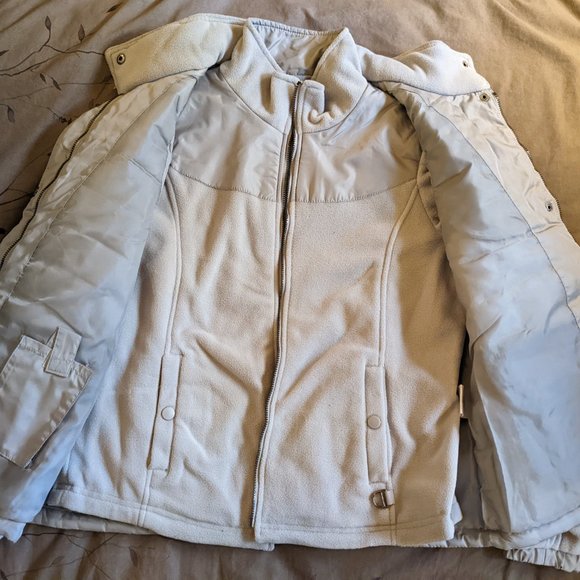 KORET WOMEN'S WINTER COAT & VEST Small S Light Blue Gray Jacket Fleece Soft Warm - Picture 2 of 10